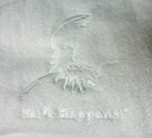 White Robe with White Shift Happens Logo